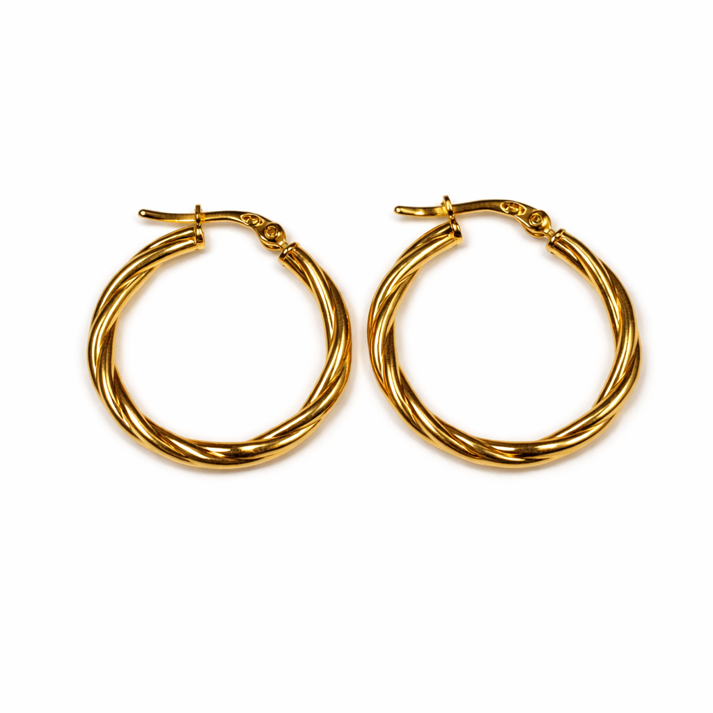 Candongas Entorchadas en Oro Amarillo 18k