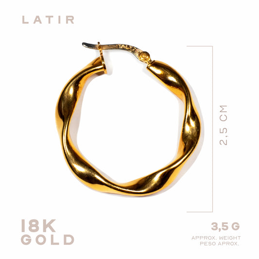 Candongas Melcochas en Oro Amarillo 18k