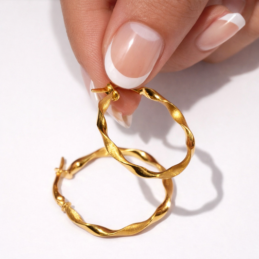 Candongas Melcochas en Oro Amarillo 18k