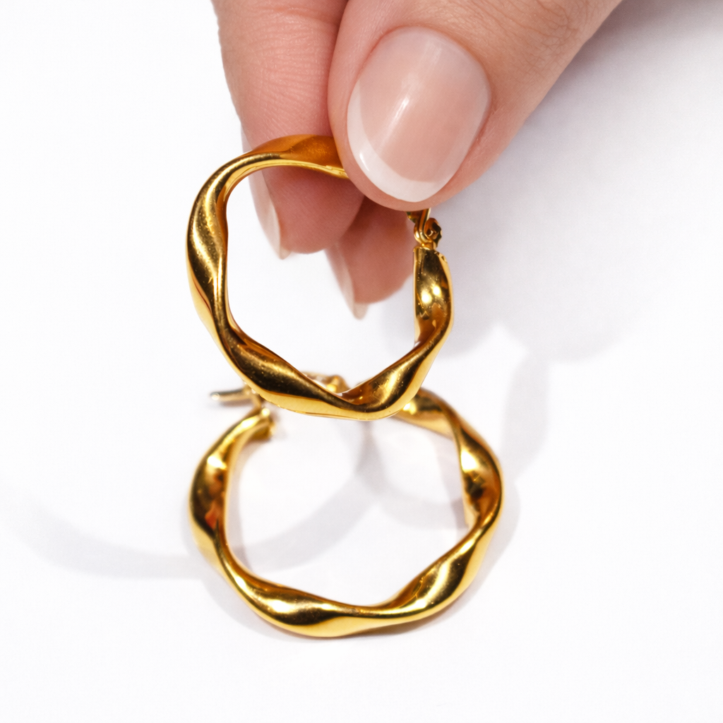 Candongas Melcochas en Oro Amarillo 18k