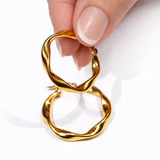 Candongas Melcochas en Oro Amarillo 18k