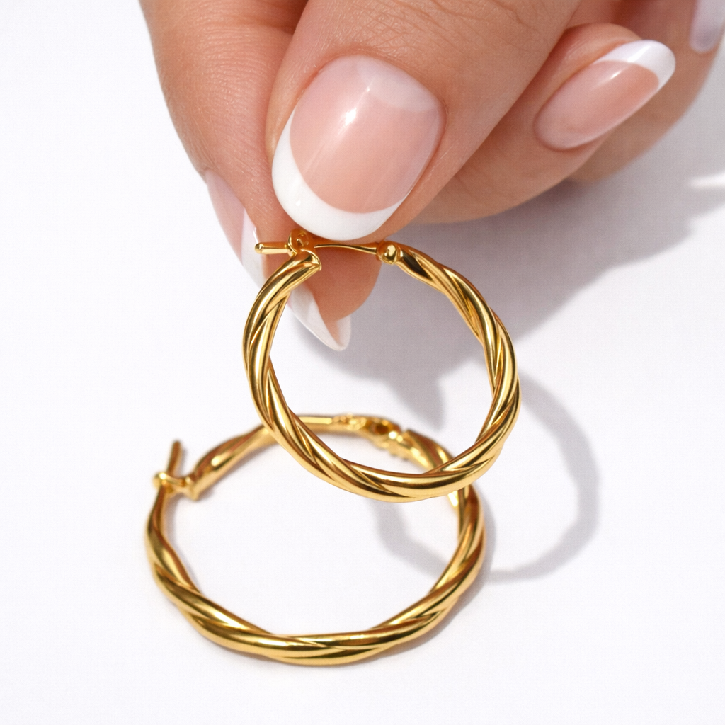 Candongas Entorchadas en Oro Amarillo 18k