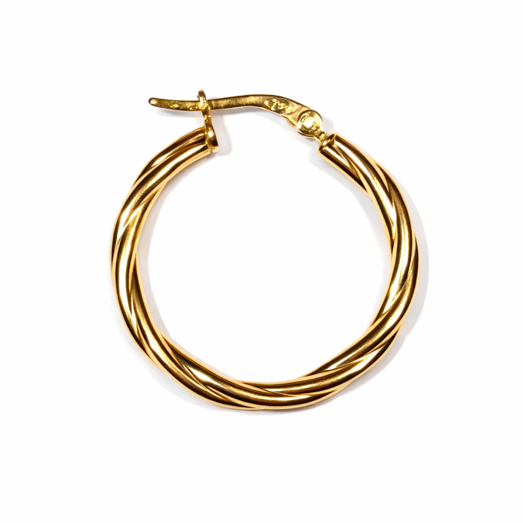Candongas Entorchadas en Oro Amarillo 18k