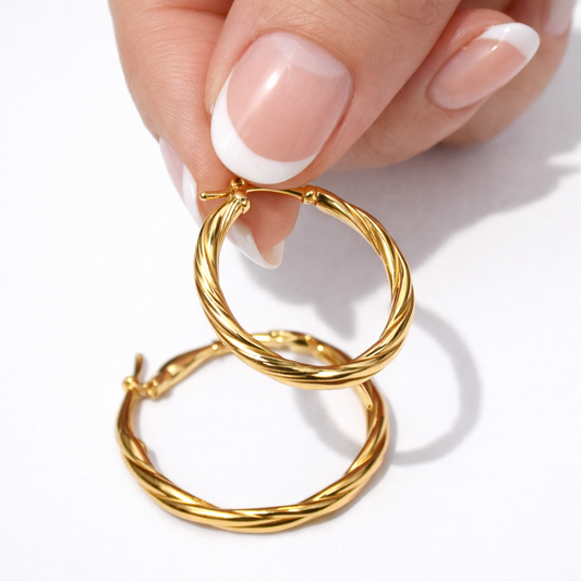 Candongas Entorchadas en Oro Amarillo 18k