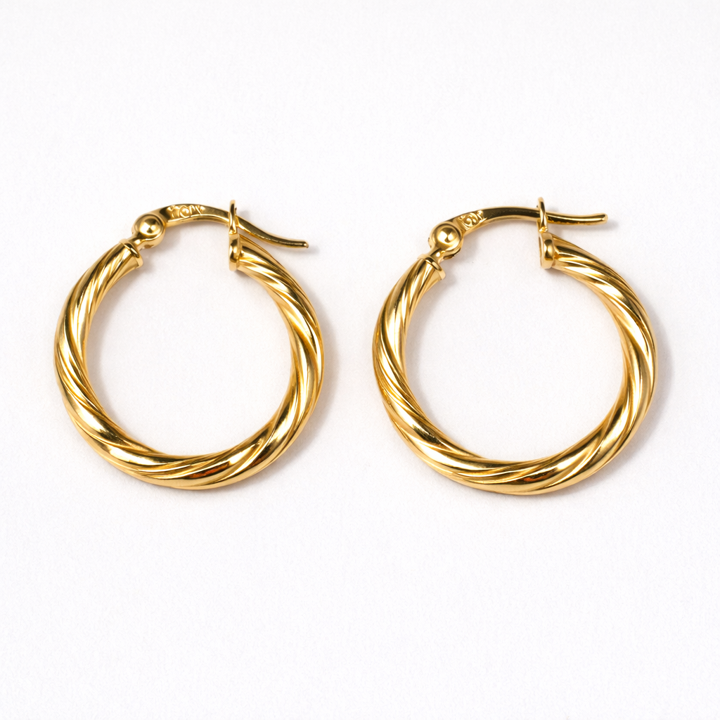 Candongas Entorchadas en Oro Amarillo 18k