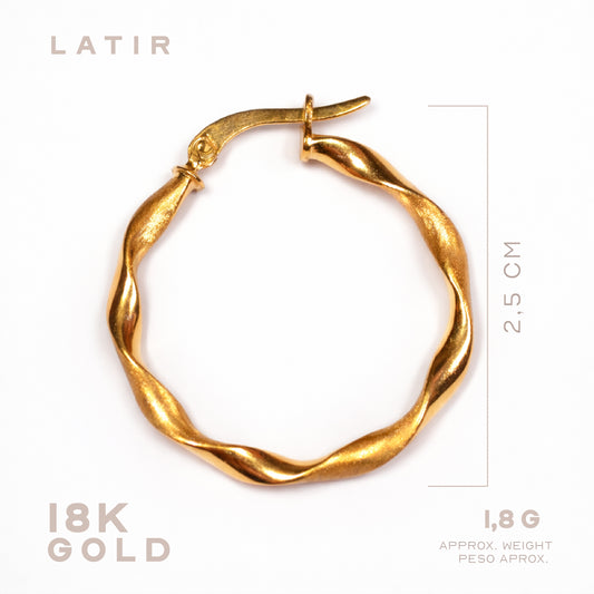 Candongas Melcochas en Oro Amarillo 18k