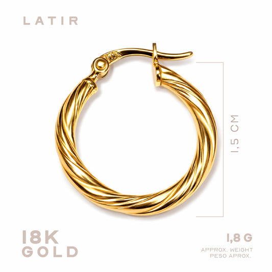 Candongas Entorchadas en Oro Amarillo 18k
