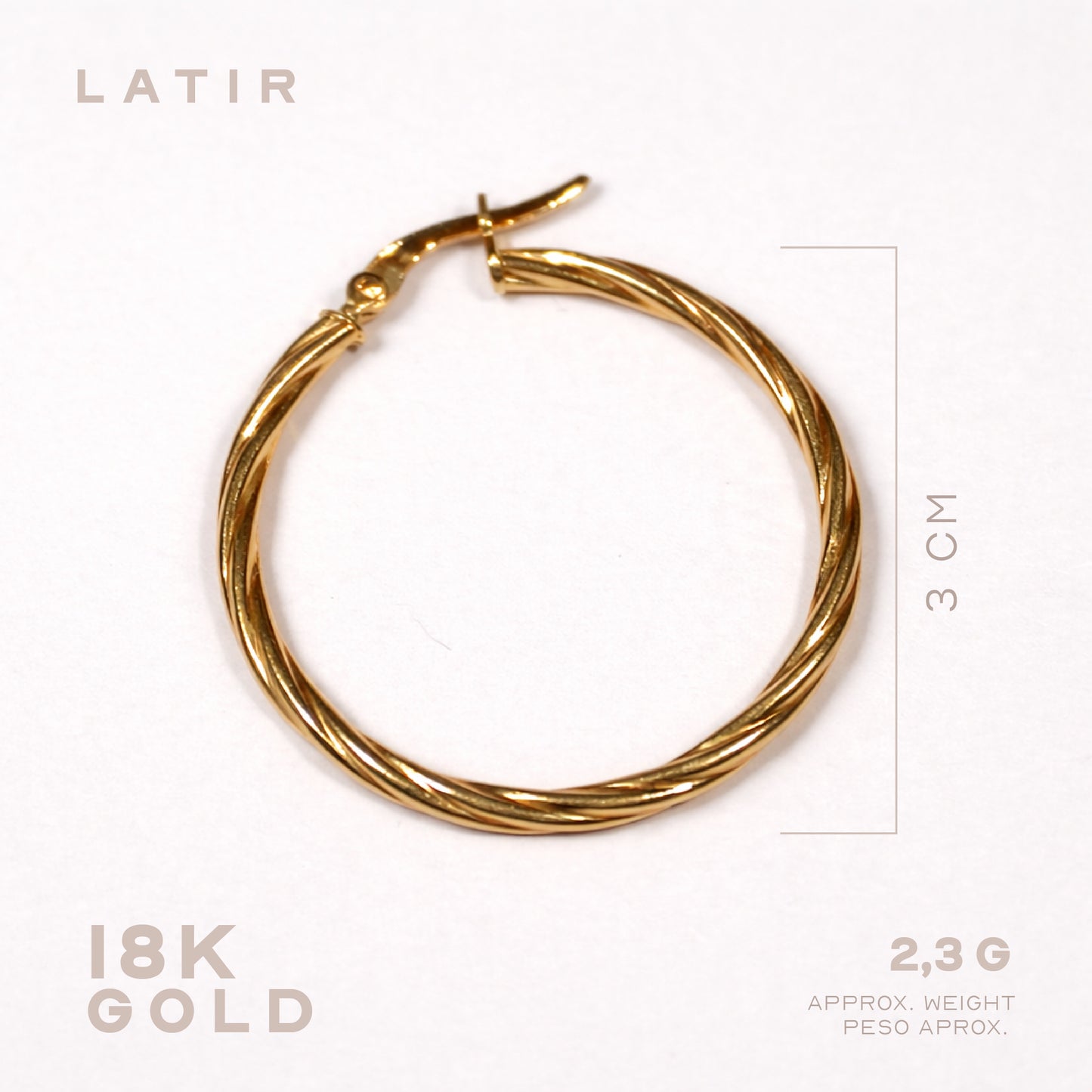 Candonga Entorchada Oro Amarillo 18K