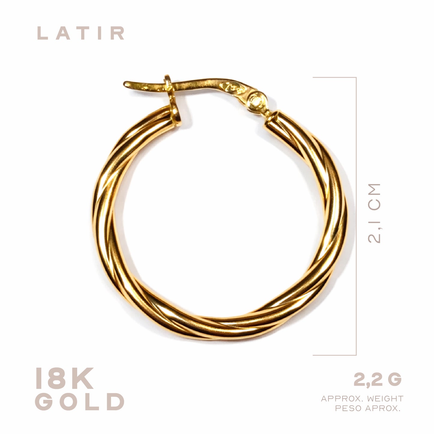 Candongas Entorchadas en Oro Amarillo 18k